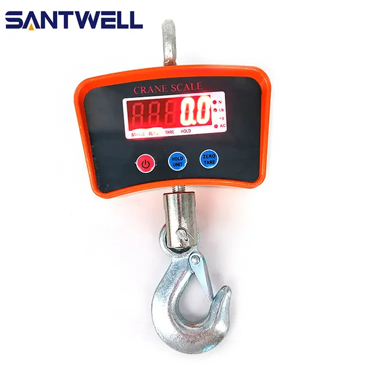 SANTWELL - Vente à chaud Custom Custom 100kg 500kg 1000 kg Black Orange Aluminium Alloy Weight Hook Scale 300 kg Crue Scale 1