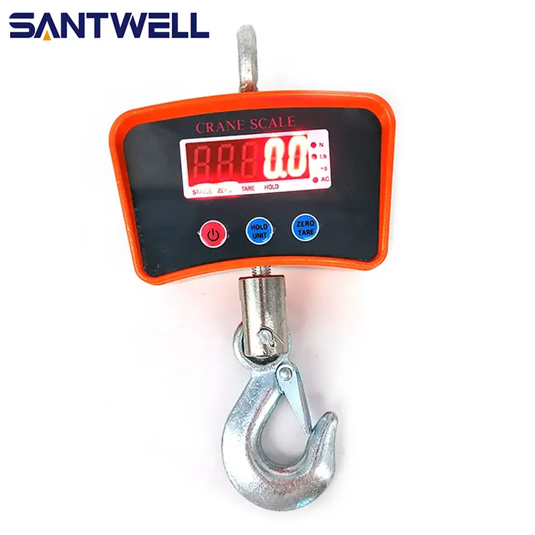 SANTWELL - 300 kg 100 kg 1000 kg Black Orange Aluminium Alloy Digital Poids Horme à crochet Scale de 500 kg Échelle de grue 1