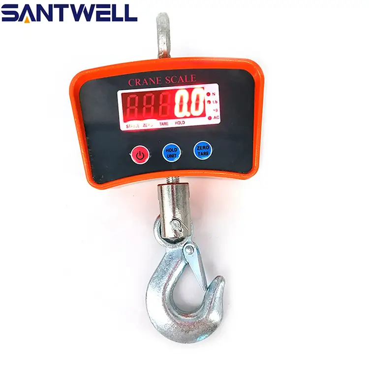 SANTWELL - Black Orange 100kg 500kg 1000 kg Aluminium ALLIAG CROCHE 300KG HAUTE PRÉSURTIE CRANE DIGITAL PACKAGE Scale de pesage Scale de grue 1