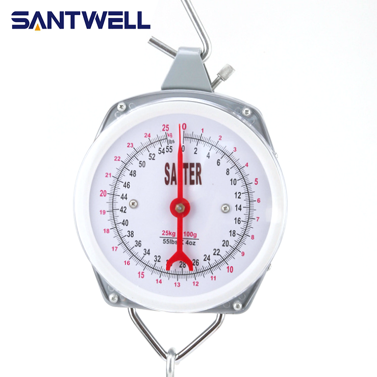 Santwell - Medición duradera 25 kg/50 kg/60 kg/100 kg Equipaje portátil Escala de grúa del gancho doméstico 9