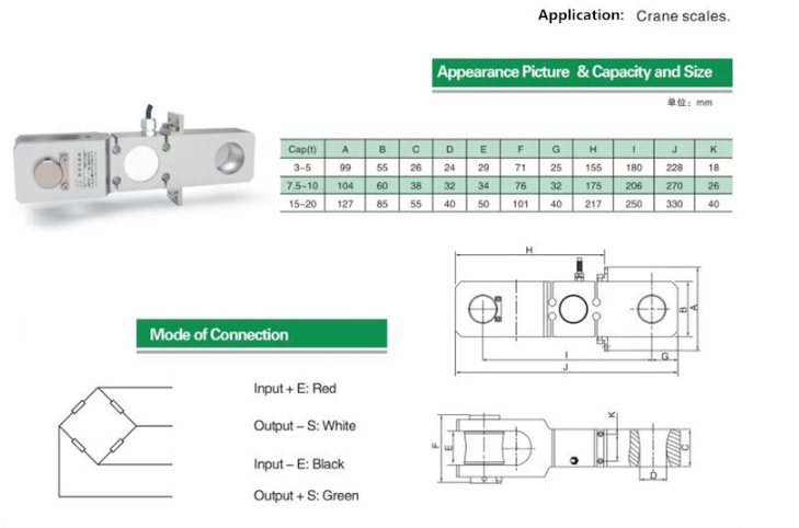 Santwell - Celda de carga de tensión colgante del sensor de gravedad Celda de Carga Crane Escamas Celular de carga DG 9