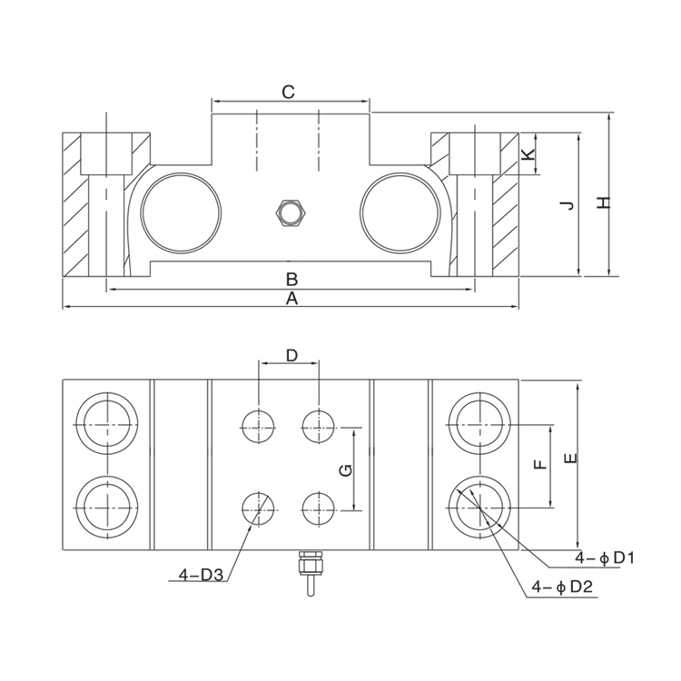 SANTWELL - Sensor analógico industrial de alta calidad al por mayor 120 toneladas de celdas de carga de pesaje celda de carga de haz de cizallamiento de doble extremo 7