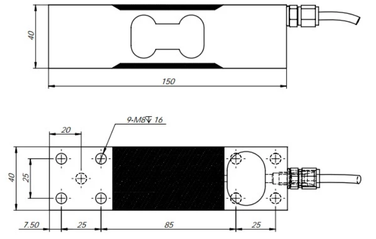 SANTWELL - Celella de carga de escala de cocina 300 kg 500 kg Celular de carga Sensor de peso de 50 kg de gramo para escalas de plataforma PA -G Celular de carga de punto único 10