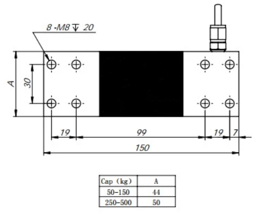 SANTWELL - Celda de carga de aleación de aluminio IP66 400 kg potentes escalas de plataforma de 1000 kg de alta precisión celda de carga de carga única celda de carga de punto único 6