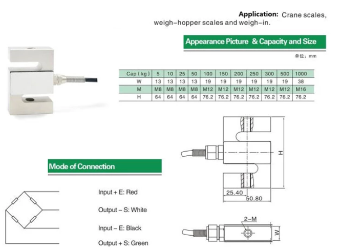 SANTWELL - Celera de carga de tipo de grúa de 100 kg celda de carga 5 kg 10 kg en miniatura Sensor Sensor de carga Celular AST01 S Tipo de carga Celular 10