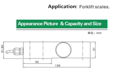 Santwell-Sensor de presión de celda de carga de tipo de haz 0.5-3T celda de carga para escalas de carretillas elevadoras SQC-BC Celular de carga de haz de cizallamiento de un solo extremo 9
