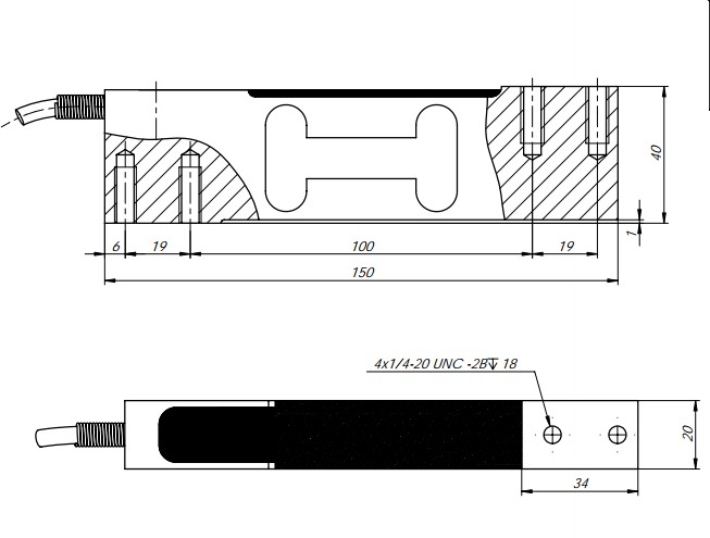 SANTWELL - Celda de carga de 50 kg 40 kg de una celda de carga de aluminio en miniatura de un solo punto de 15 kg a 200 kg celda de carga de un solo punto 4