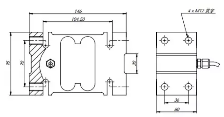 Santwell - Celda de celdas de carga de carga de escala de pesaje electrónica de la celda de carga Celular de carga de punto único 9