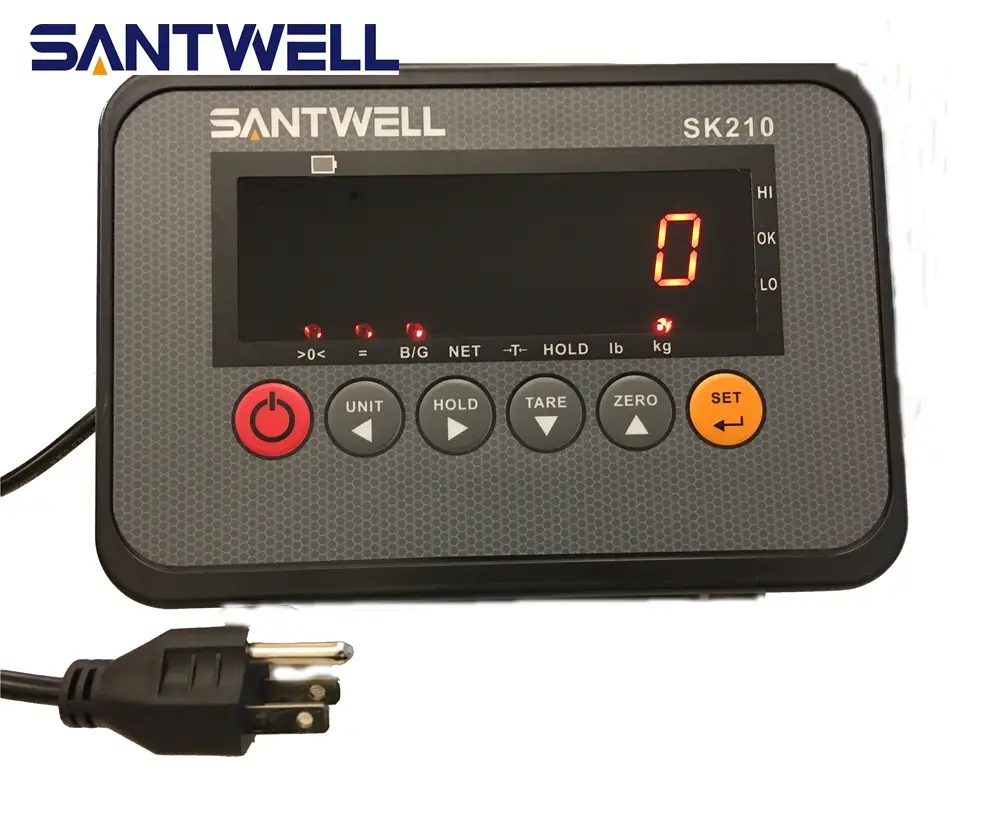 SANTWELL - Portable de haute qualité précis 110/220V 6 chiffres 20 mm LED Plateforme de pesée indicateur de pesée pour l'échelle Flatform 1