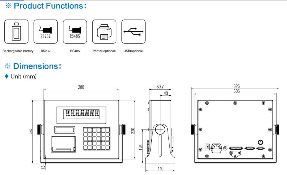 LP7581 Indicador de pesaje para la escala de camión de pesaje Santwell 9