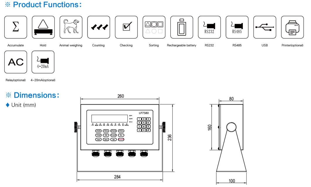 LP7580 6 dígitos Escalas analógicas Indicador de pesaje digital electrónico LED para escala de camiones Santwell 11