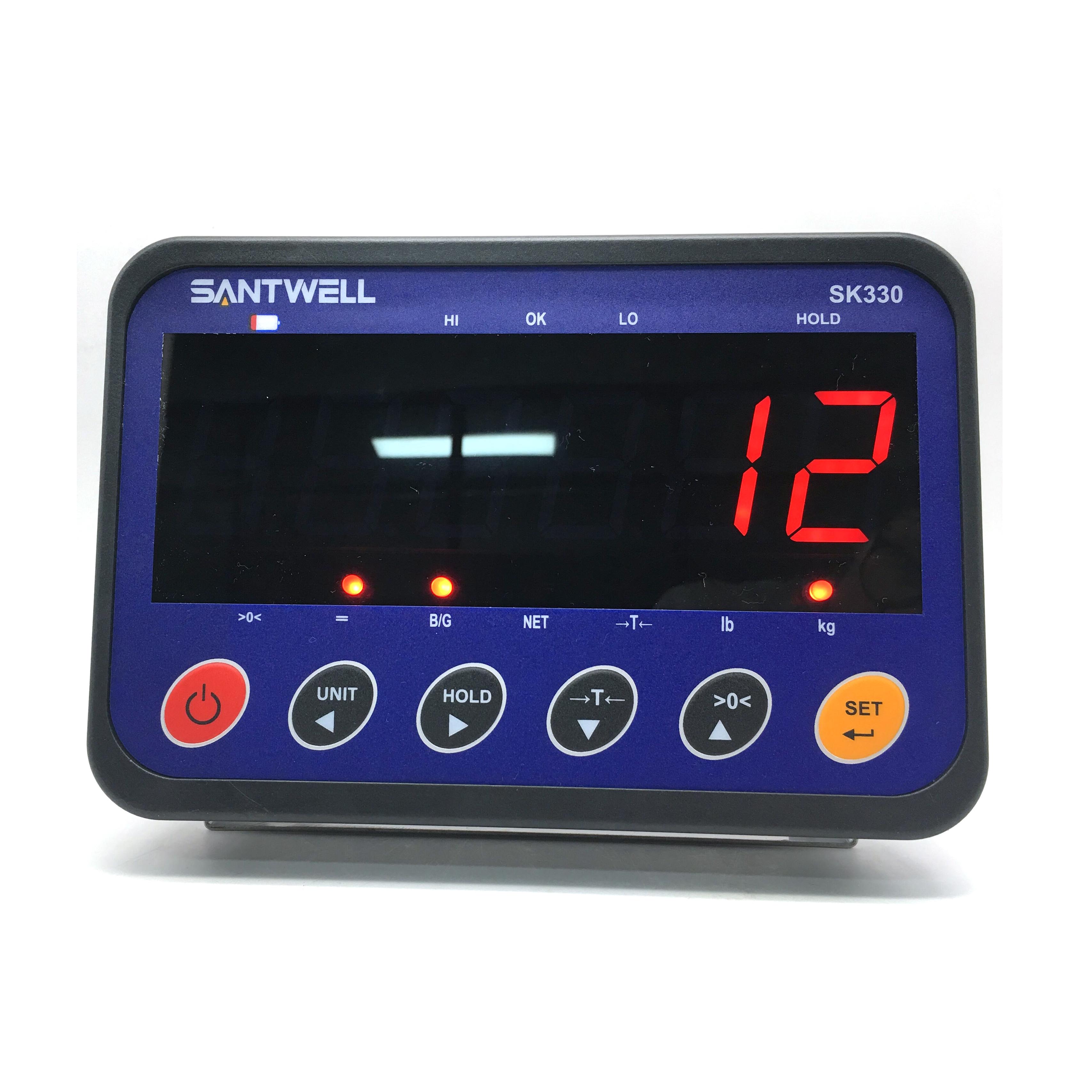 Santwell - SK330 40 mm RS232 Indicador de pesaje LCD LCD LED de pantalla grande para la escala de la escala de la escala de la plataforma Escala superior de la escala superior de la escala de animales 10