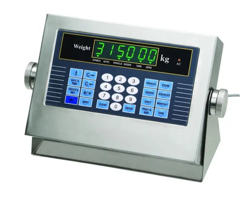 SANTWELL - Échelle de camion Indicateur de pesée en acier inoxydable avec imprimante 1