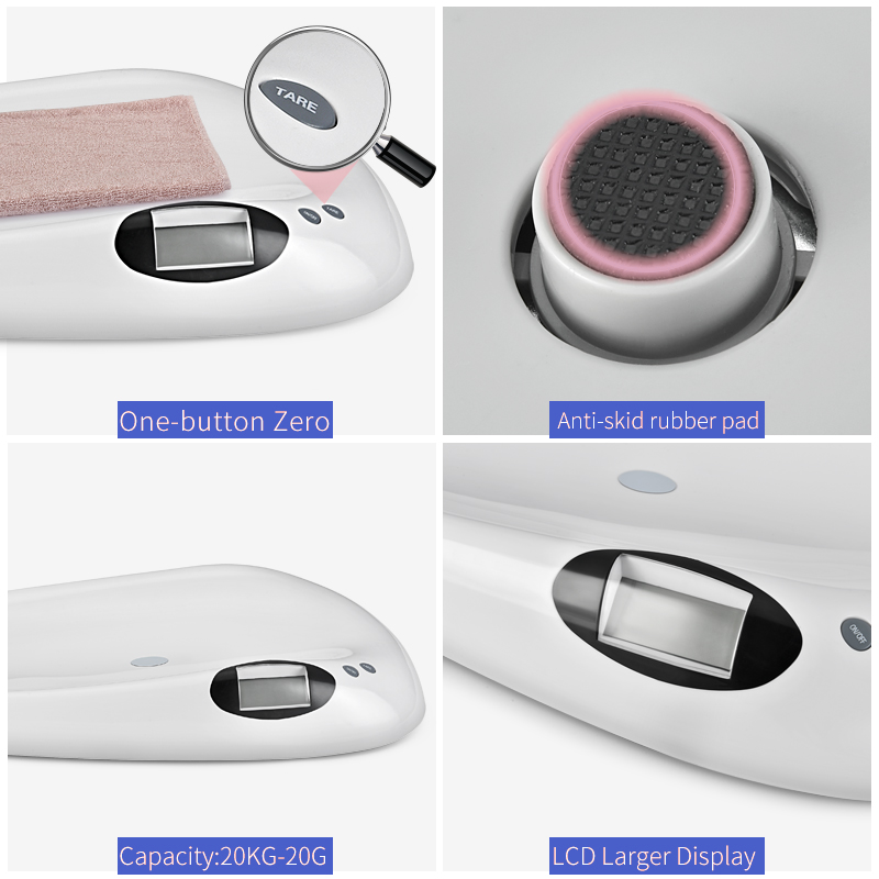 SANTWELL - ABS Professional bloquea automáticamente Batería baja Pantalla infantil Escala de baño de baño de bebé infantil 13