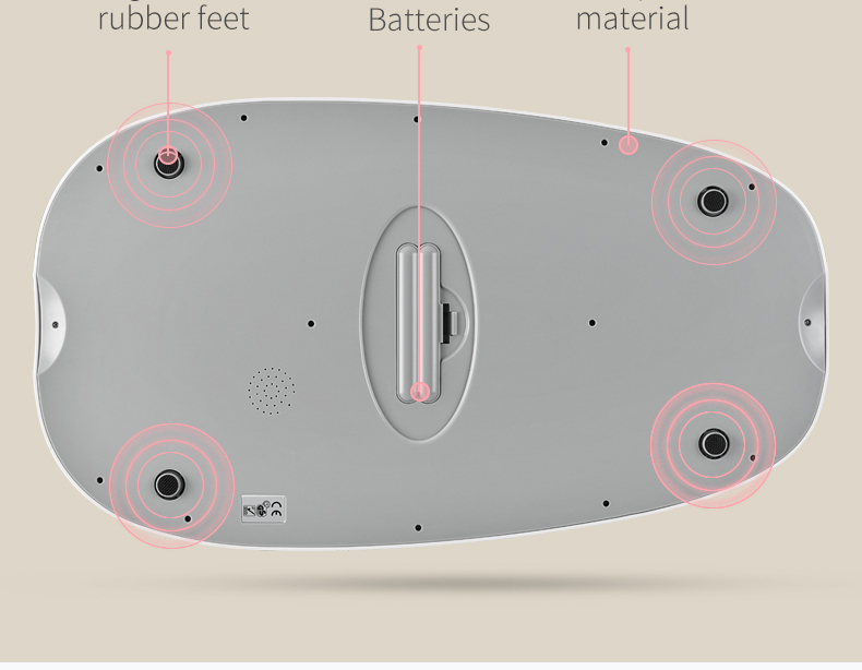 SANTWELL - ABS Professional bloquea automáticamente Batería baja Pantalla infantil Escala de baño de baño de bebé infantil 15