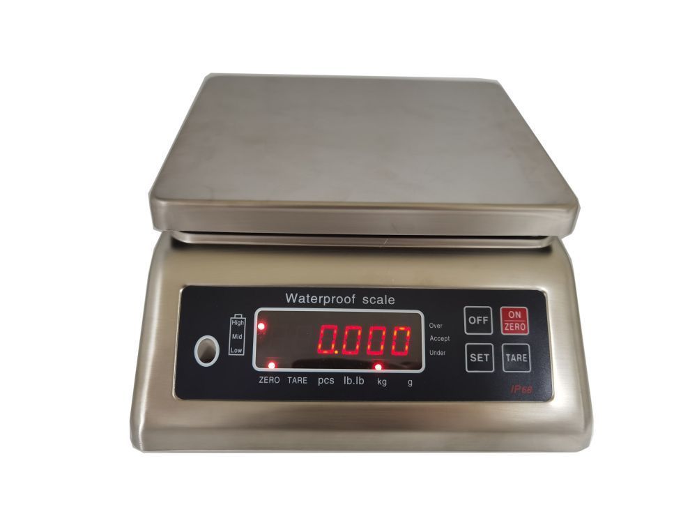 Santwell - WFA Santwell High Precision para pesaje fresco de pesaje recargable LCE Balance de escala impermeable de acero inoxidable de acero inoxidable 9