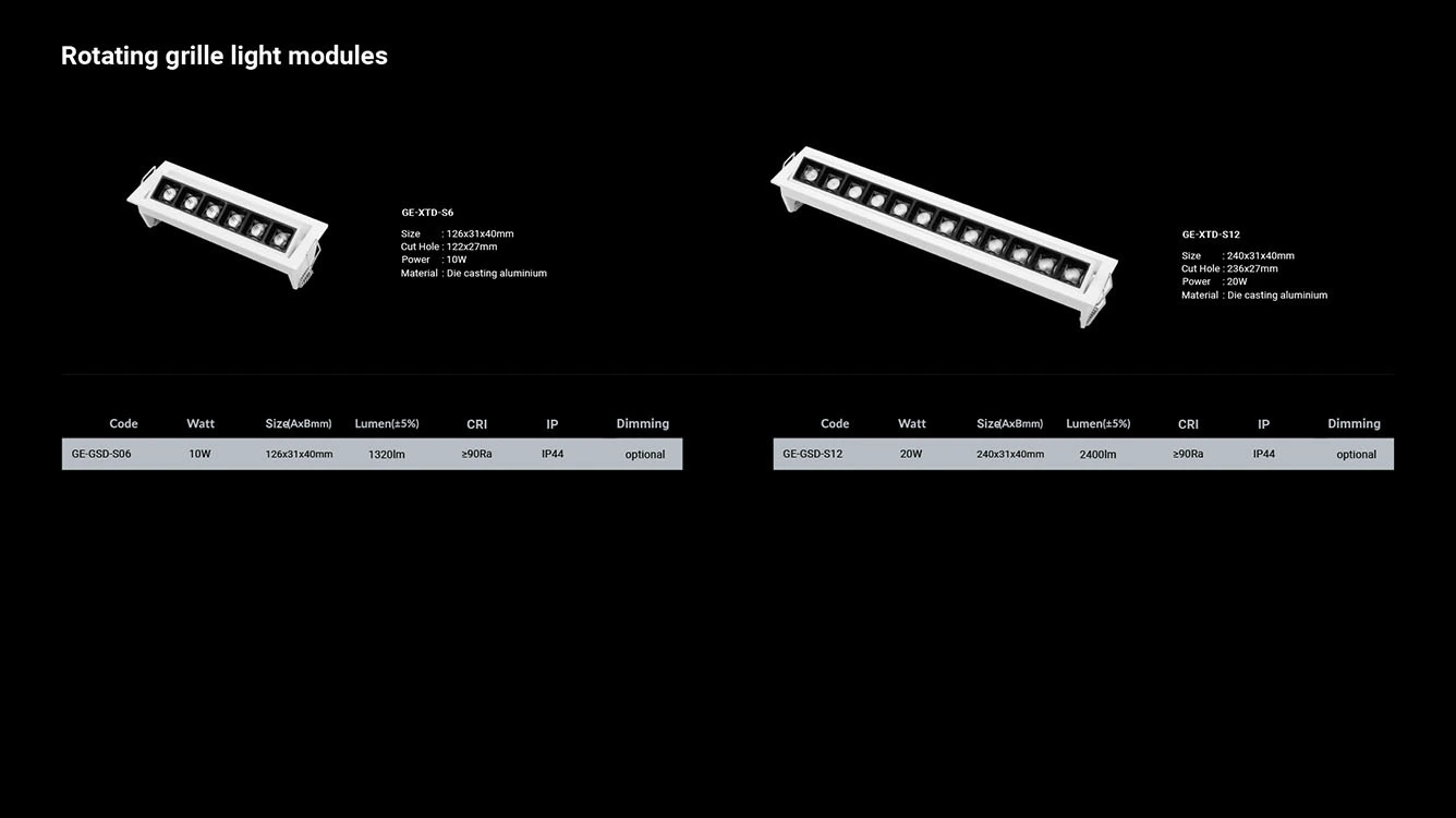 Recessed rotating grille light 2