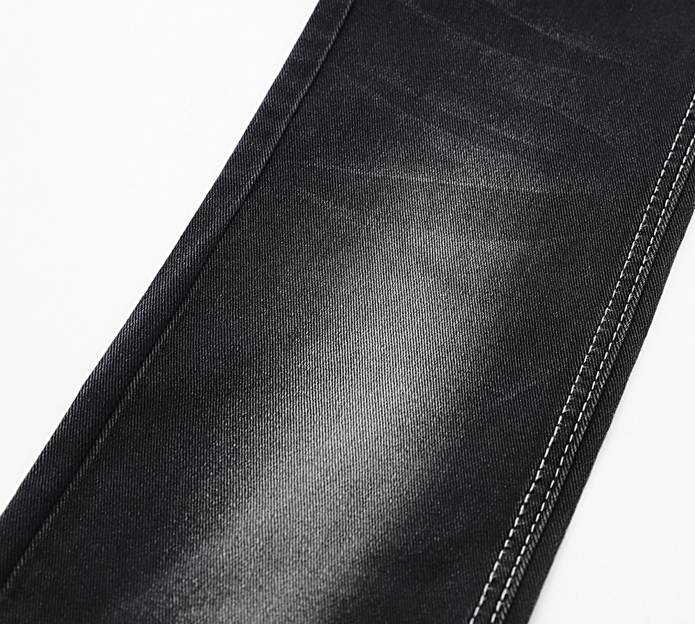 190H-10H Black denim fabric mercerized meduim stretch 3