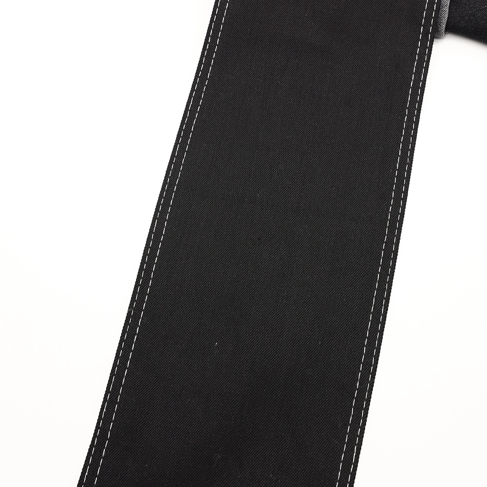 157B-3B  12.93OZ Mercerized black stretch denim fabric with  66%Cotton 32%Poly  2%Spandex 9