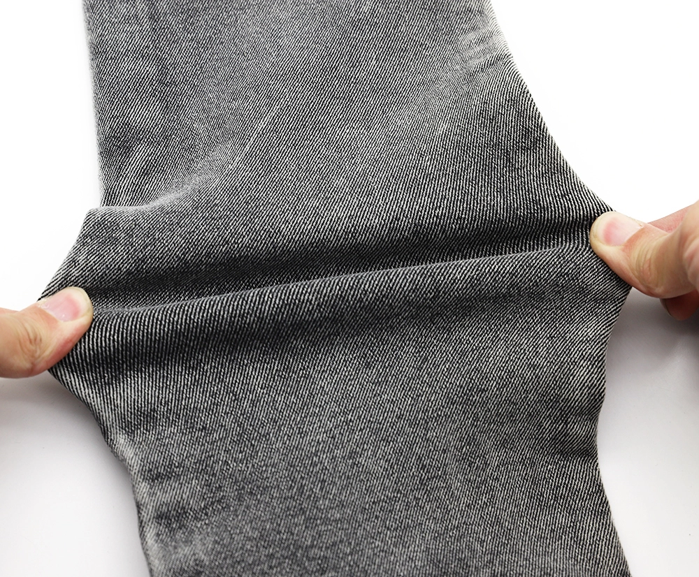 157B-3B  12.93OZ Mercerized black stretch denim fabric with  66%Cotton 32%Poly  2%Spandex 4