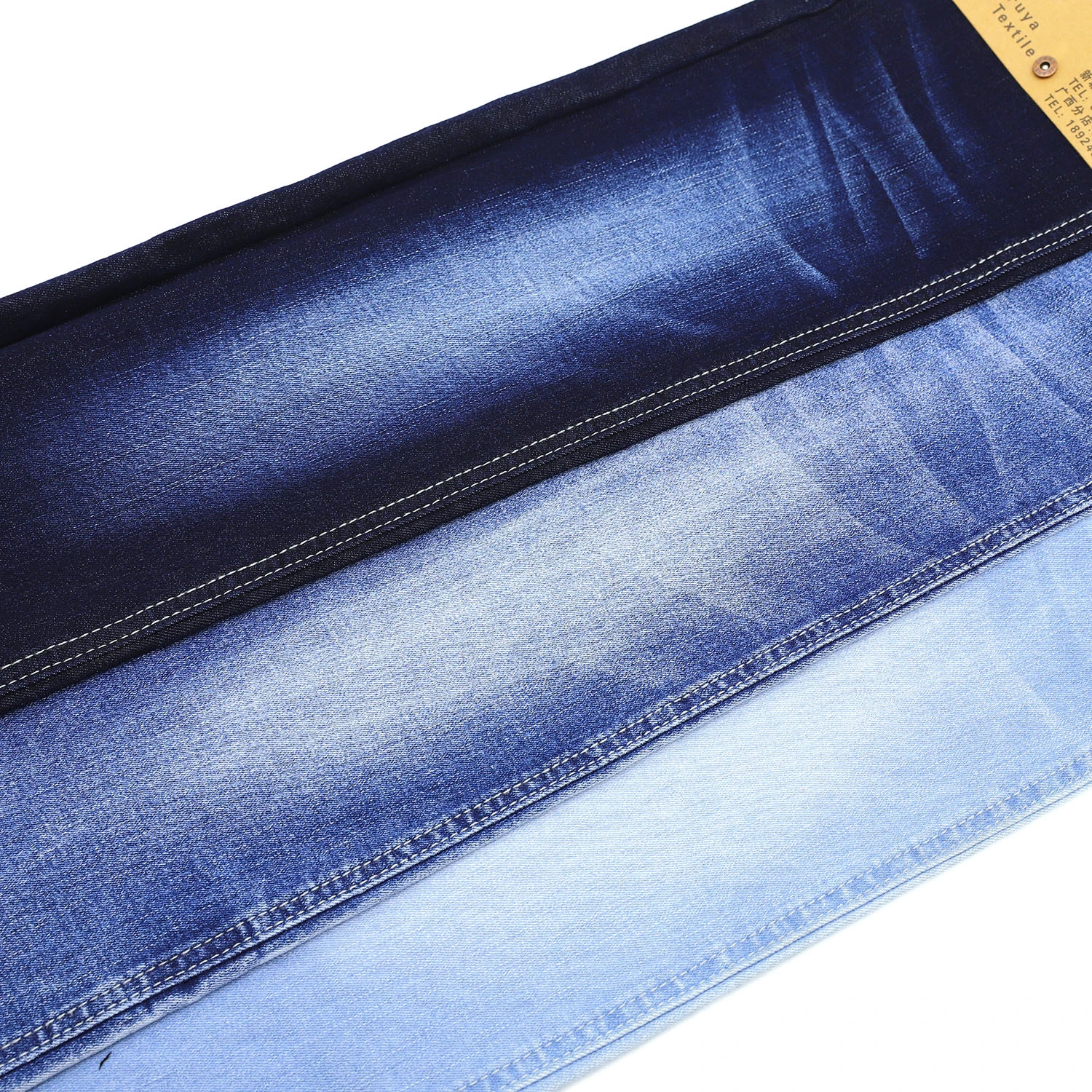 216A-3  8.18OZ stretch slub denim fabric with 68%Cotton  30%Poly 2%Spandex 3