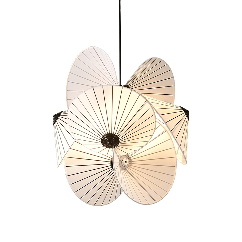 Oil-paper Umbrellas Fabric Pendant Light White Black Stripes HTD-S34LT01 1