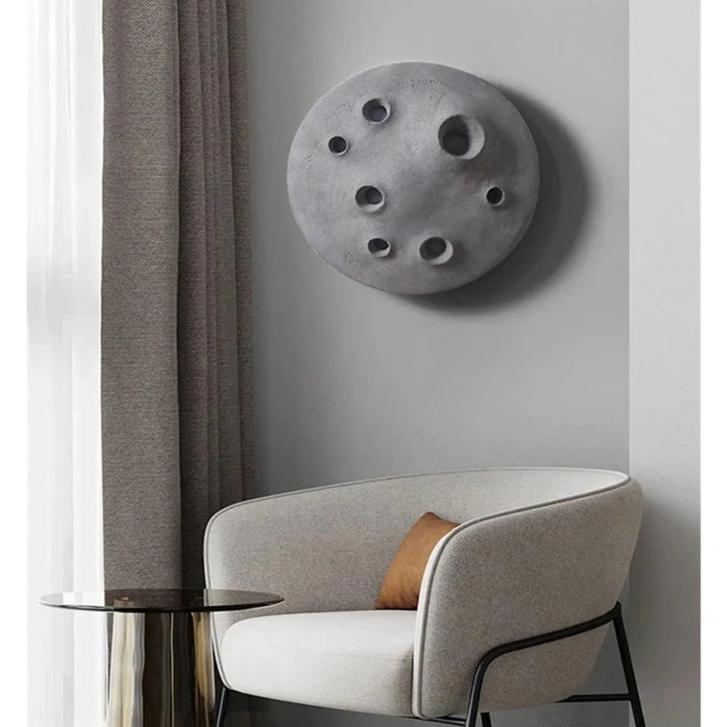 Applique murale ronde créative en forme de trou de ciment 1