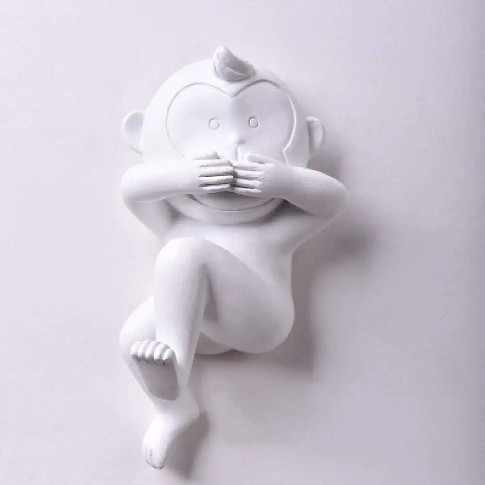 Lampe murale singe mignon avec bouche couverte 1