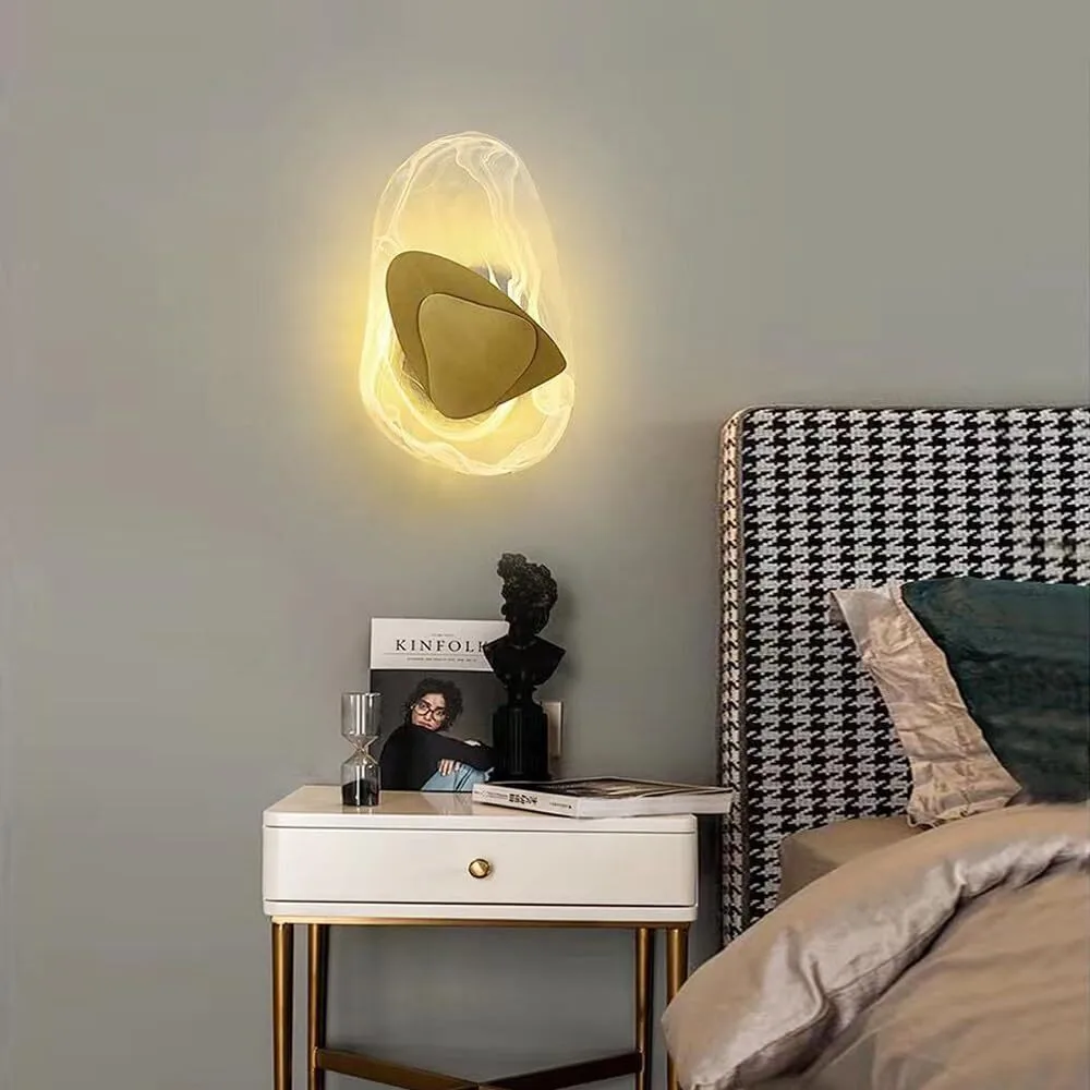 Applique murale simple et créative en verre transparent effet pierre 1