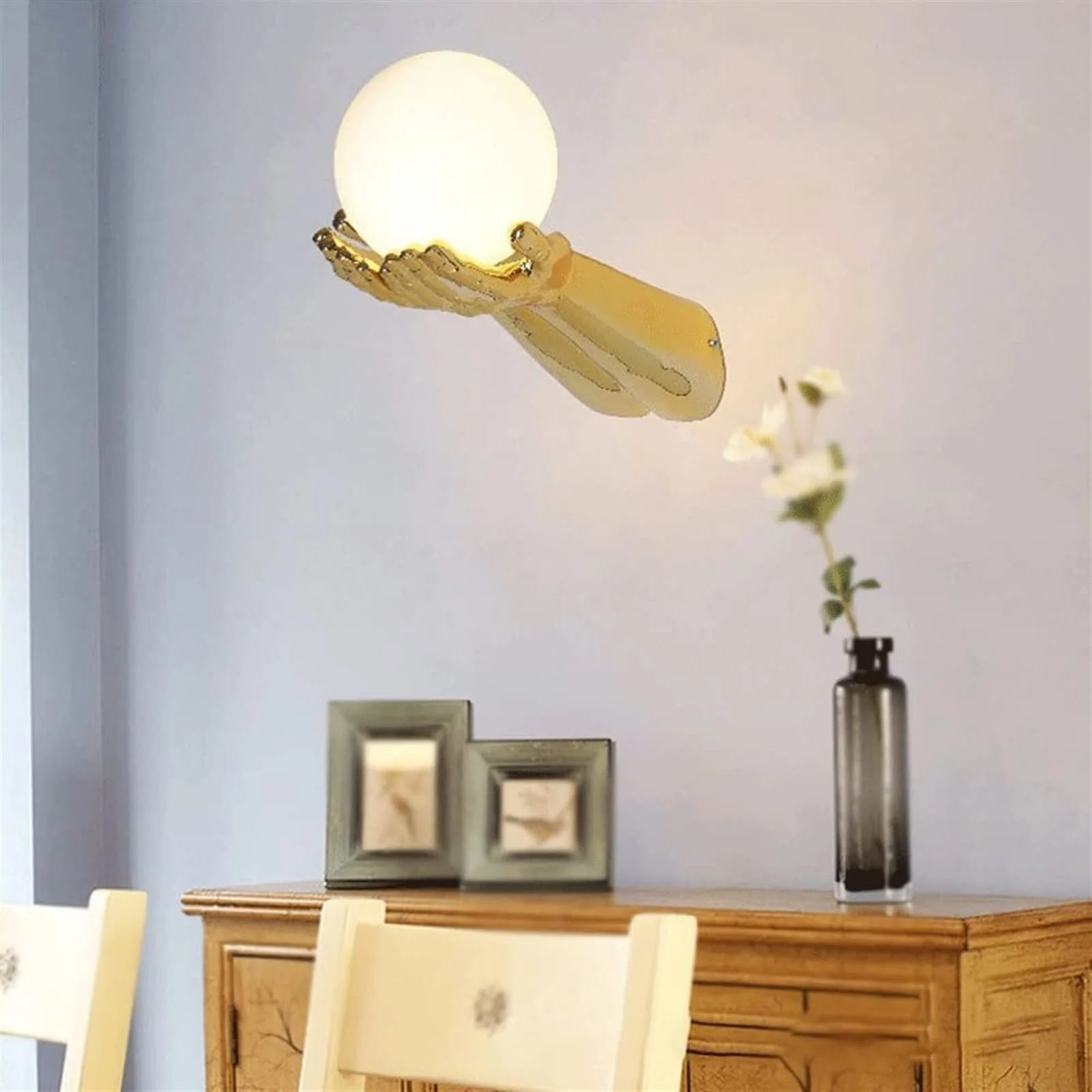 مصباح حائط على شكل يد، وحدة إضاءة داخلية لغرفة النوم، غرفة المعيشة، الحمام، الردهة، المطبخ 1