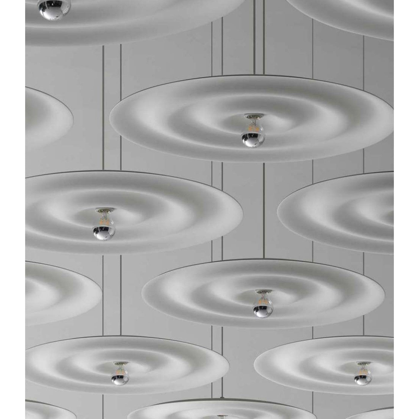 Lámpara colgante de disco plano de estilo nórdico, lámpara colgante individual minimalista moderna, luminaria de techo de metal blanco para isla de cocina, comedor, sala de estar y dormitorio. 1