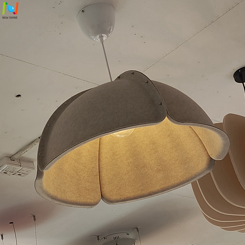 Oversized Dome Non-Woven Fabric Acoustic Pendant Light, Modern Textured Hanging Lamp, Sound-Absorbing Ceiling Light for Living Room Dining Bedroom 1