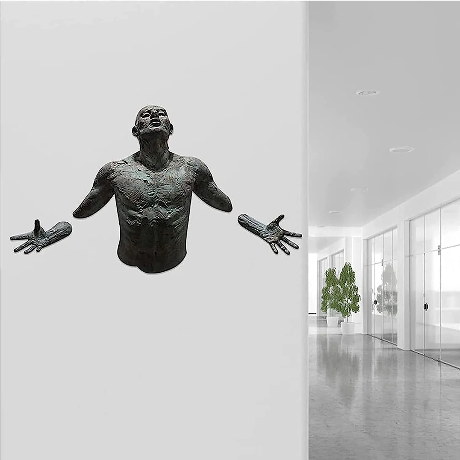 Emerging 3D Wall Sculpture, Abstract Human Bust Wall Art, Textured Torso Statue Decor for Modern Living Room, Gallery 1