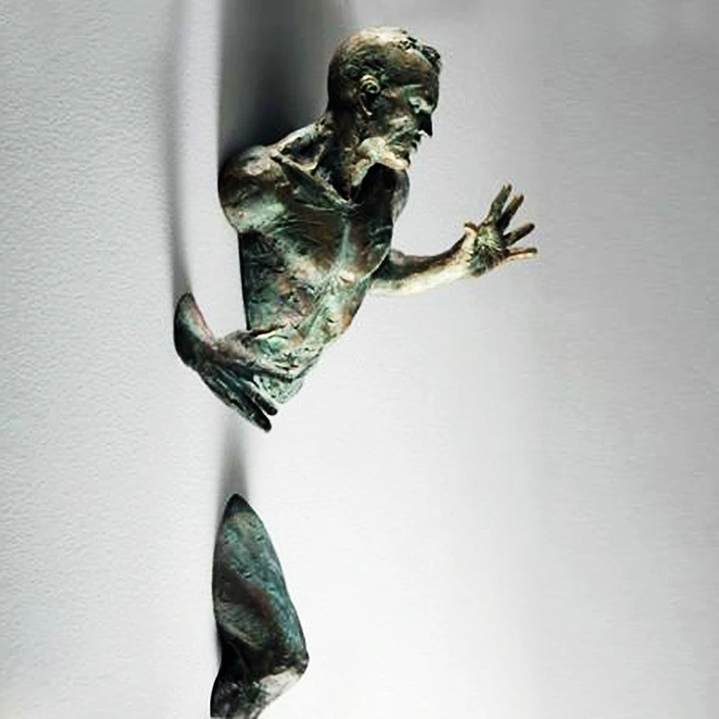 3D Emerging Runner Wall Sculpture, Abstract Human Torso Wall Art, Textured Body Statue Decor for Modern Living Room 1