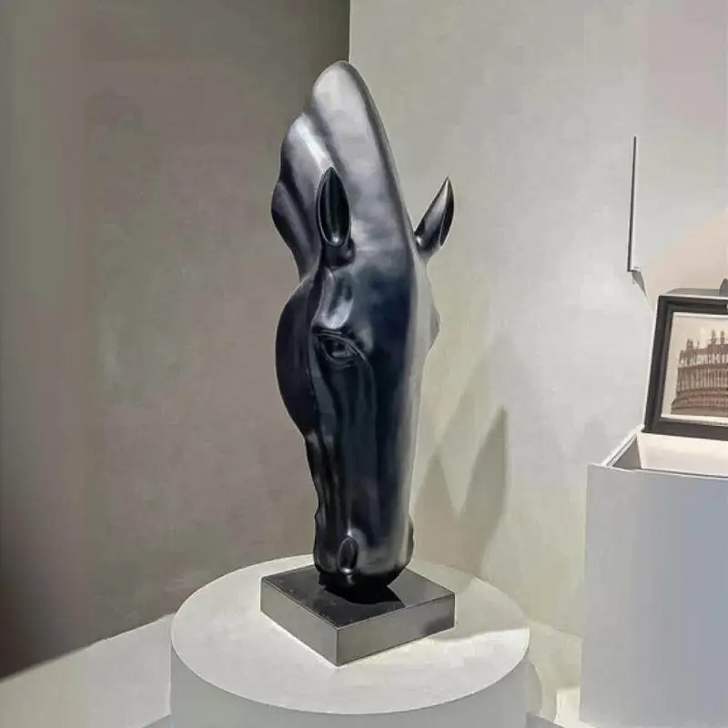Large Horse Head Sculpture, Contemporary Floor-Standing Art for Commercial & Residential Spaces 1