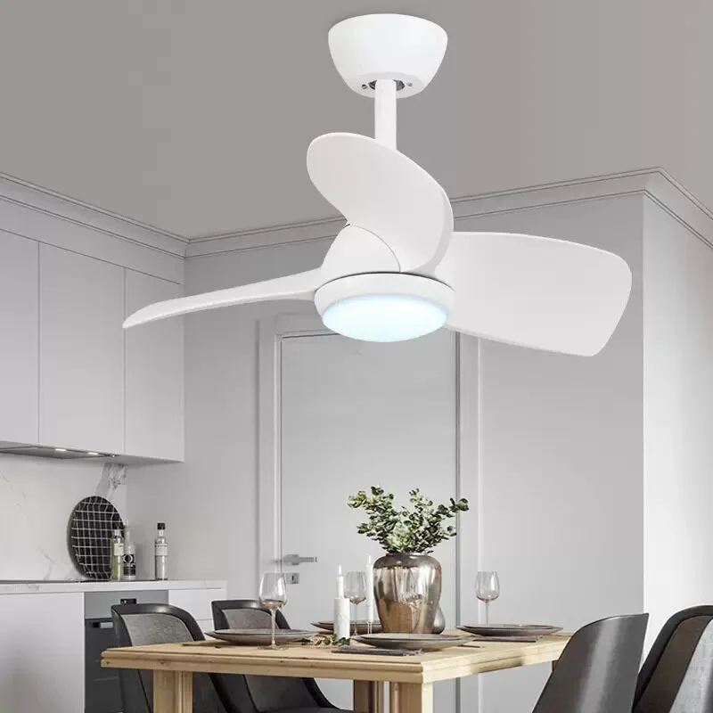 Modern White Ceiling Fan with Light, Quiet 3-Blade Fan Light Combo for Living Room Bedroom 1