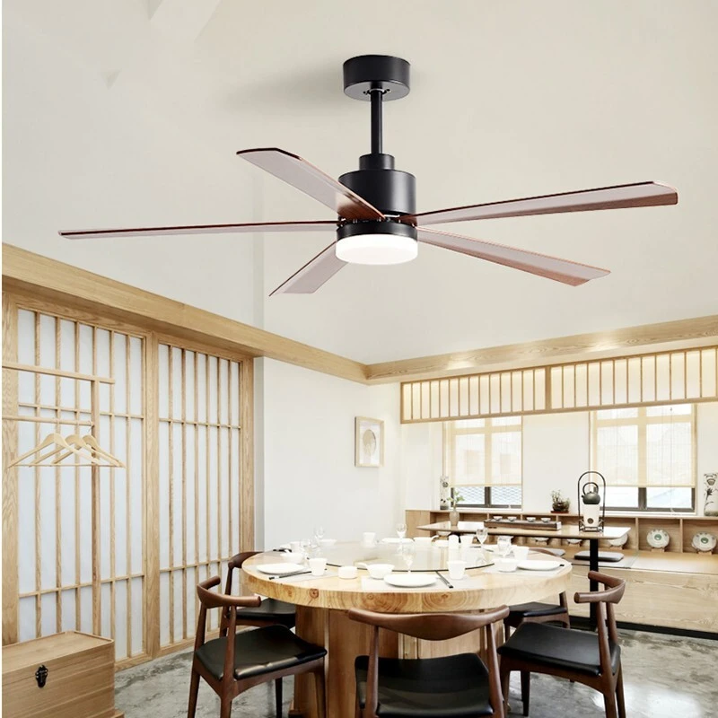 Ventilateur de plafond moderne à 5 pales avec éclairage, combinaison élégante de ventilateur et d'éclairage pour les grands espaces de vie 1
