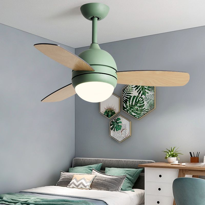 Playful Modern Ceiling Fan with Light 3-Blade Quiet Reversible Fan Lamp in Multiple Finishes for Home Decor 1