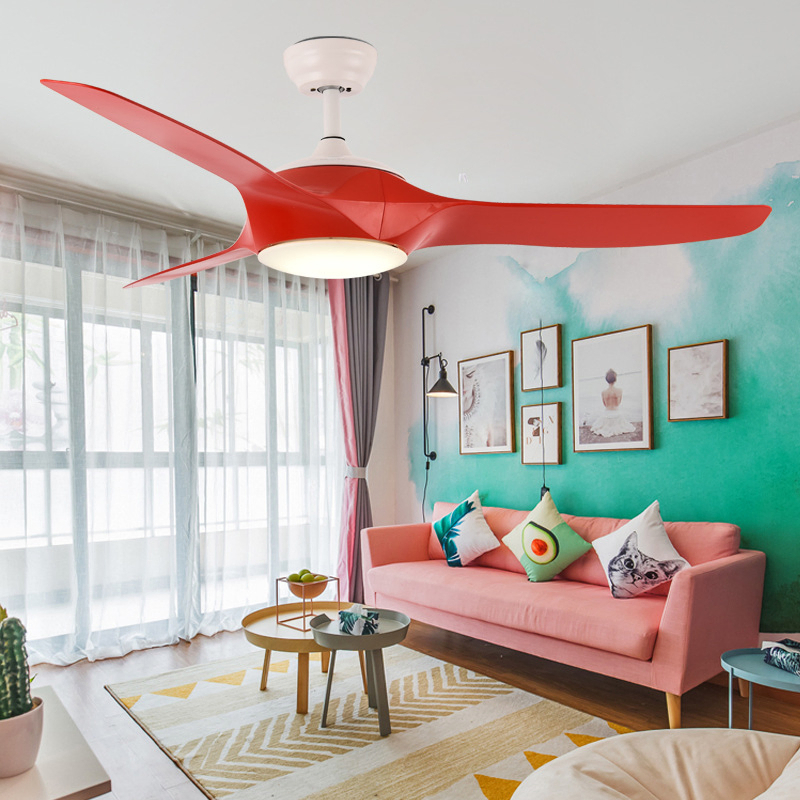 Ventilateur de plafond design avec lampe intégrée, silencieux et réversible, idéal pour les espaces de vie et salle à manger modernes. 1