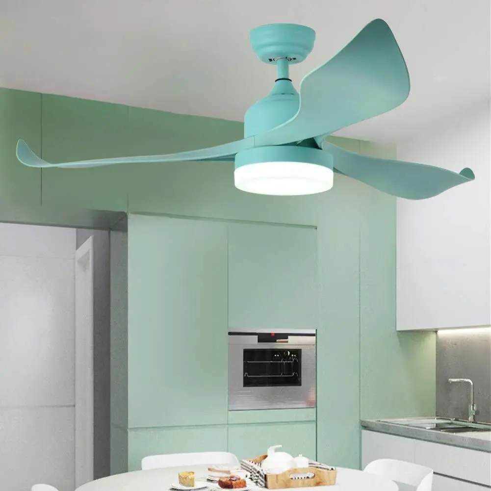 Ventilador de techo moderno con lámpara de araña LED de 3 aspas, silencioso y reversible, ideal para sala de estar y dormitorio. 1