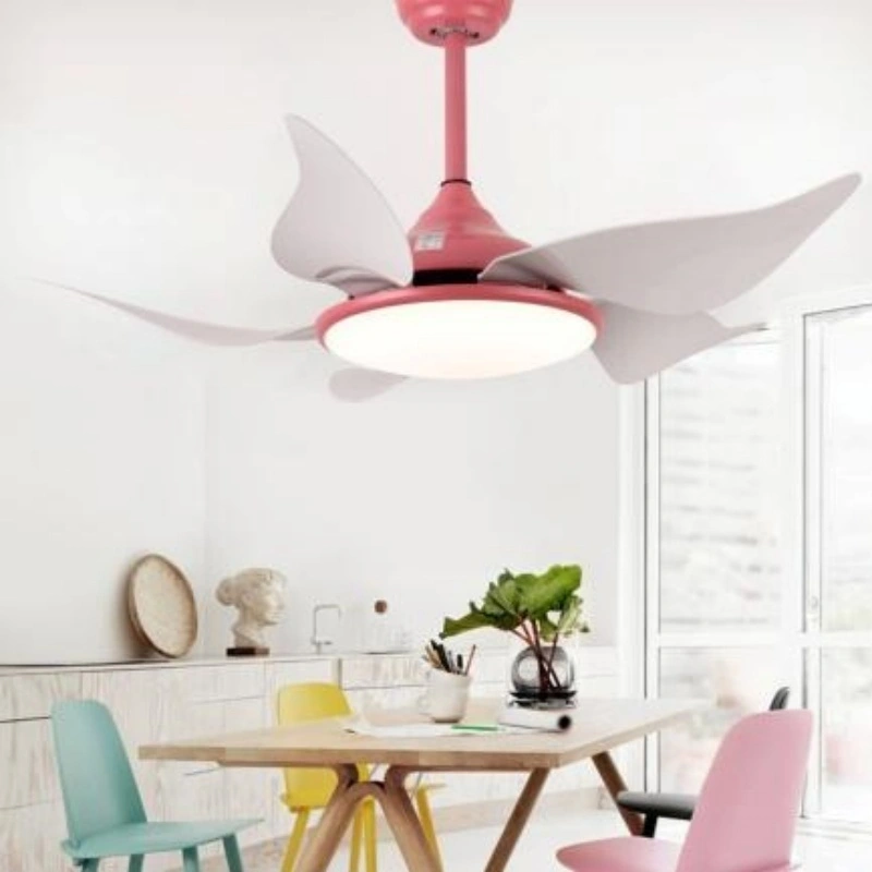 Ventilador de techo divertido de 5 aspas con luz | Ventilador con luz reversible silencioso para habitaciones infantiles y espacios luminosos. 1