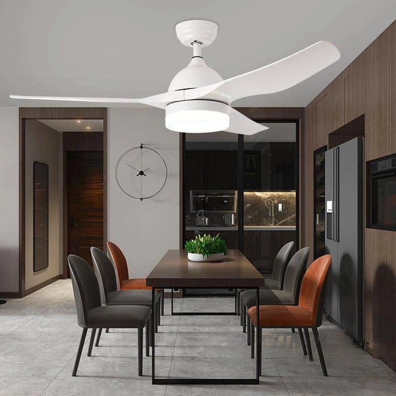 Ventilador de techo minimalista nórdico con luz, ventilador reversible silencioso de 3 aspas con lámpara para oficinas en casa, salas de estar y hogares modernos. 1