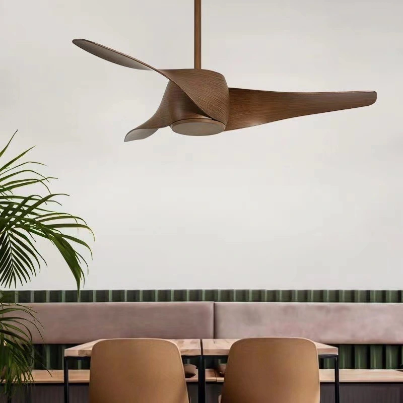 Ventilador de techo de 3 aspas con acabado imitación madera, sin luz - Ventilador moderno, silencioso y reversible para el hogar y la sala de estar. 1