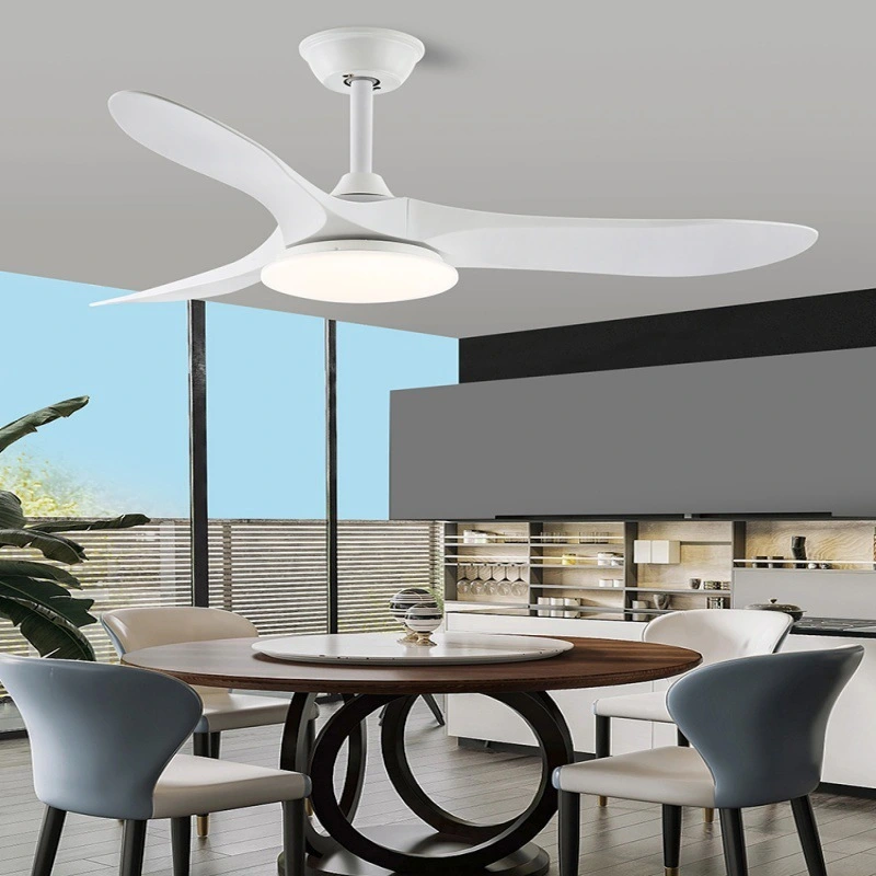 Ventilador de techo moderno de 3 aspas con luz - Ventilador reversible silencioso con panel LED de 20 cm para uso doméstico 1