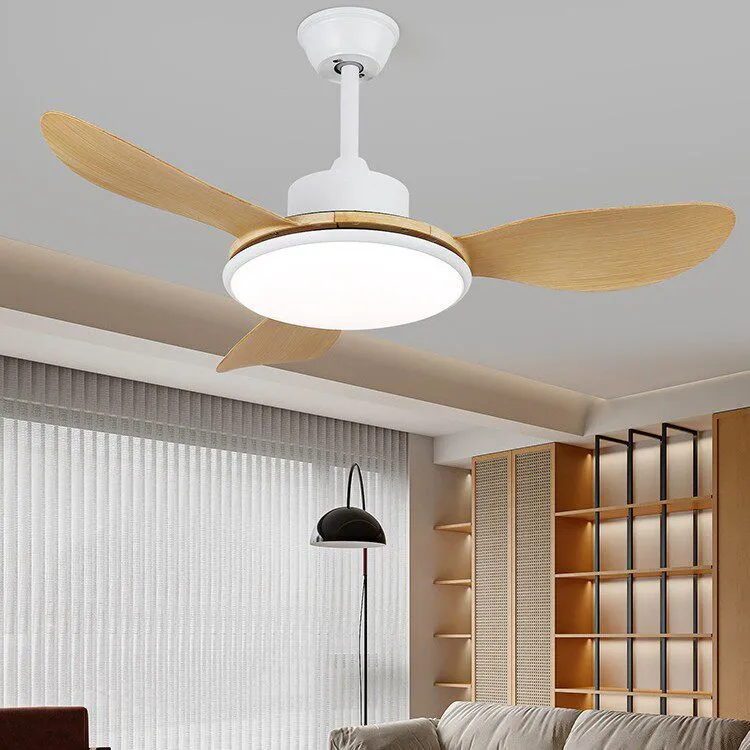 Ventilador de techo elegante de 3 aspas con luz: ventilador reversible silencioso para espacios habitables cotidianos. 1