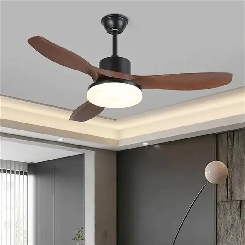 Ventilador de techo de lujo de 3 aspas con luz LED de 29 cm, control remoto y motor DC silencioso para sala de estar, dormitorio y hogar moderno. 1