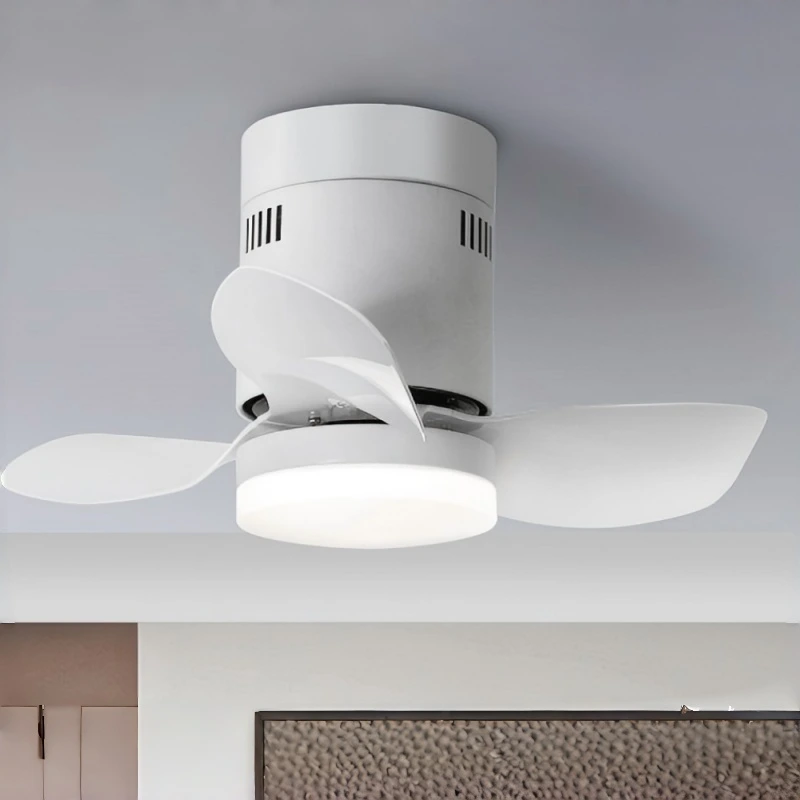 Modern Flush Mount Ceiling Fan with Round LED Light, 3-Blade Low-Profile Fan for Small Rooms, Bedrooms & Apartments 1