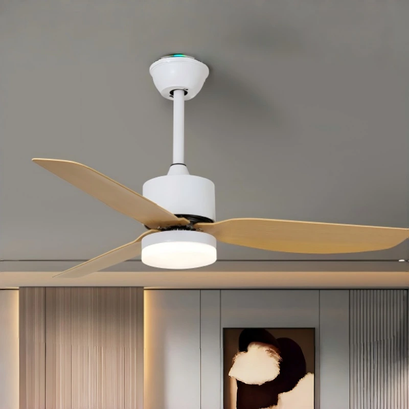 Modern Downrod Mount Ceiling Fan with LED Light, 3-Blade Wood-Grain Fan for Bedrooms, Living Rooms & Home Offices 1
