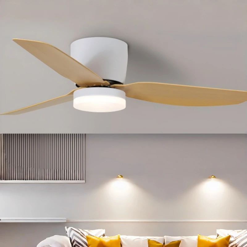 Ventilador de techo empotrado con luz LED, ventilador de 3 aspas para techos bajos, salas de estar y dormitorios. 1