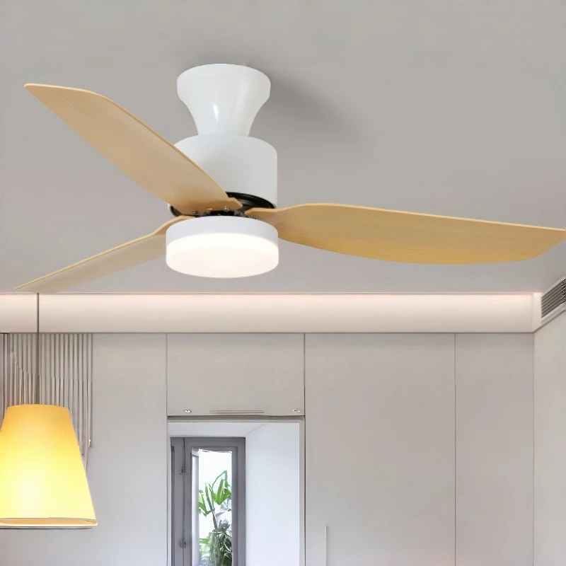 Ventilador de techo empotrado con luz LED, ventilador de perfil bajo de 3 aspas con motor silencioso y luz regulable para dormitorios, salas de estar y espacios pequeños. 1